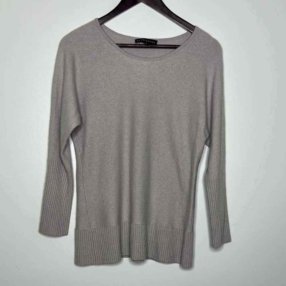 Bryn Walker Lambs wool Cashmere Blend Scoop Neck Sweater